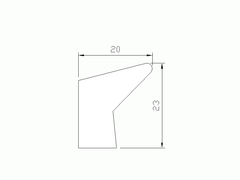 Perfil de Silicona P226D - formato tipo Labiado - forma irregular