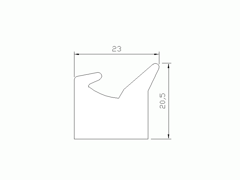 Perfil de Silicona P226E - formato tipo Labiado - forma irregular