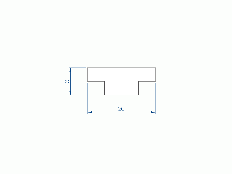 Perfil de Silicona P2271 - formato tipo T - forma irregular