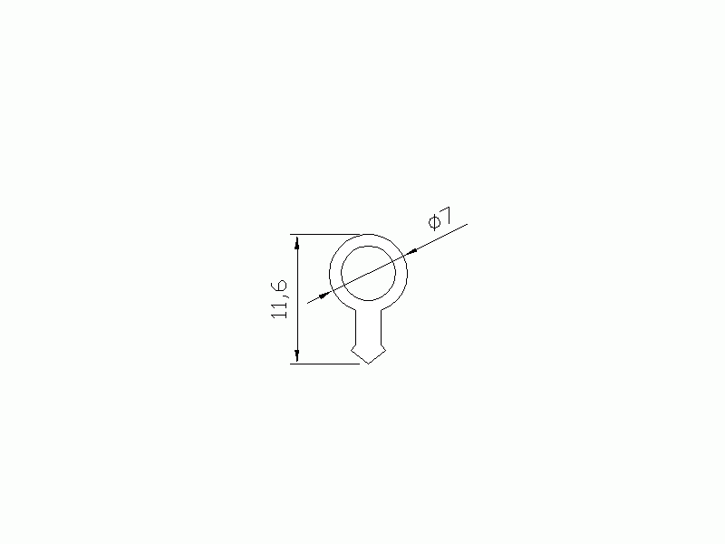 Perfil de Silicona P227A - formato tipo D - forma irregular