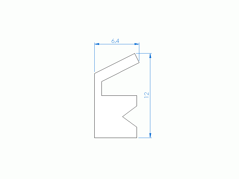 Perfil de Silicona P227B - formato tipo Labiado - forma irregular