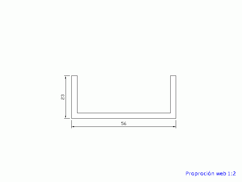 Perfil de Silicona P2358 - formato tipo U - forma irregular