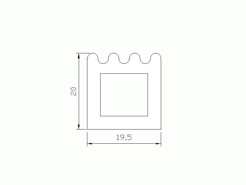 Perfil de Silicona P2381B - formato tipo D - forma irregular