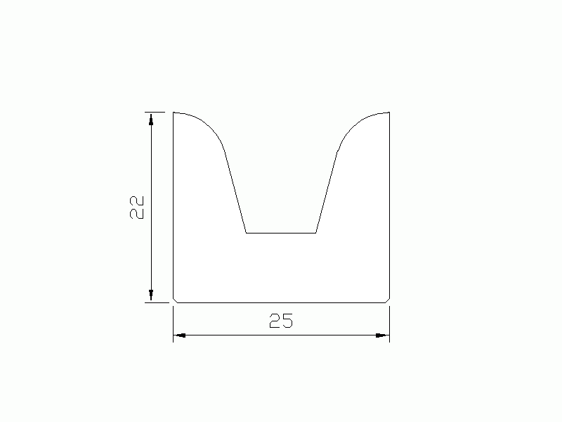 Perfil de Silicona P2397A - formato tipo Cuernos - forma irregular