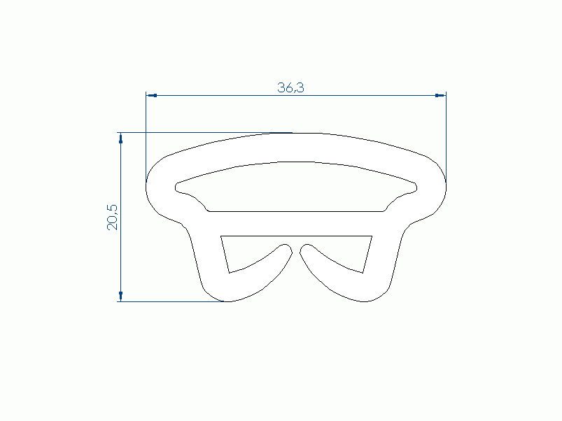Perfil de Silicona P2450Y - formato tipo Tubo - forma irregular