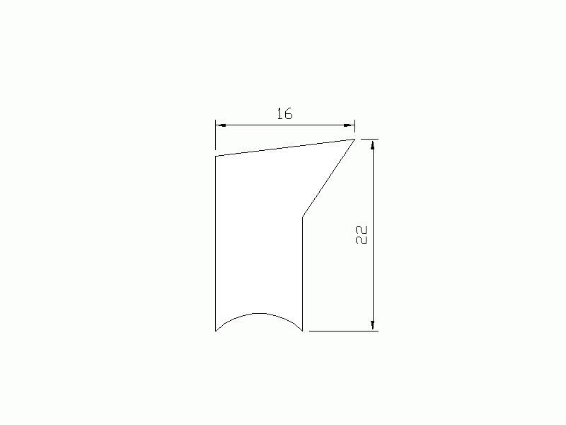 Perfil de Silicona P2475A - formato tipo Labiado - forma irregular