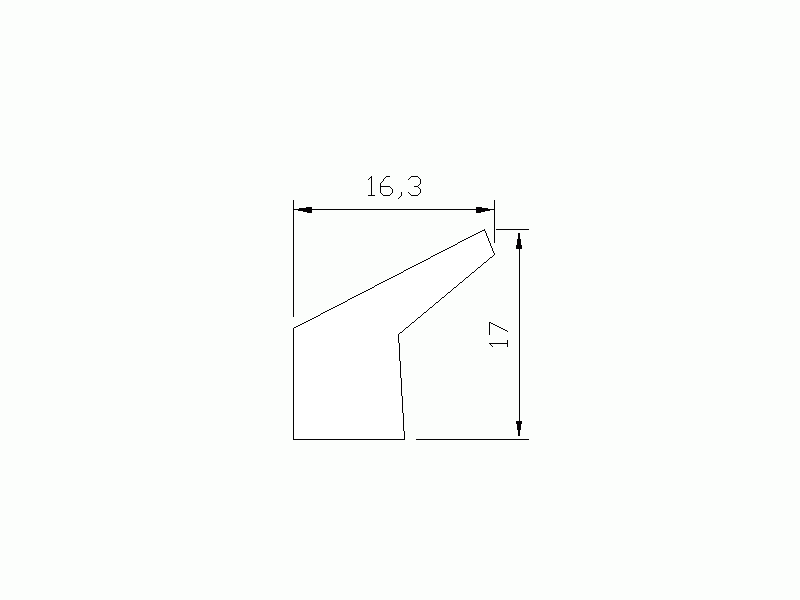 Perfil de Silicona P252A - formato tipo Labiado - forma irregular