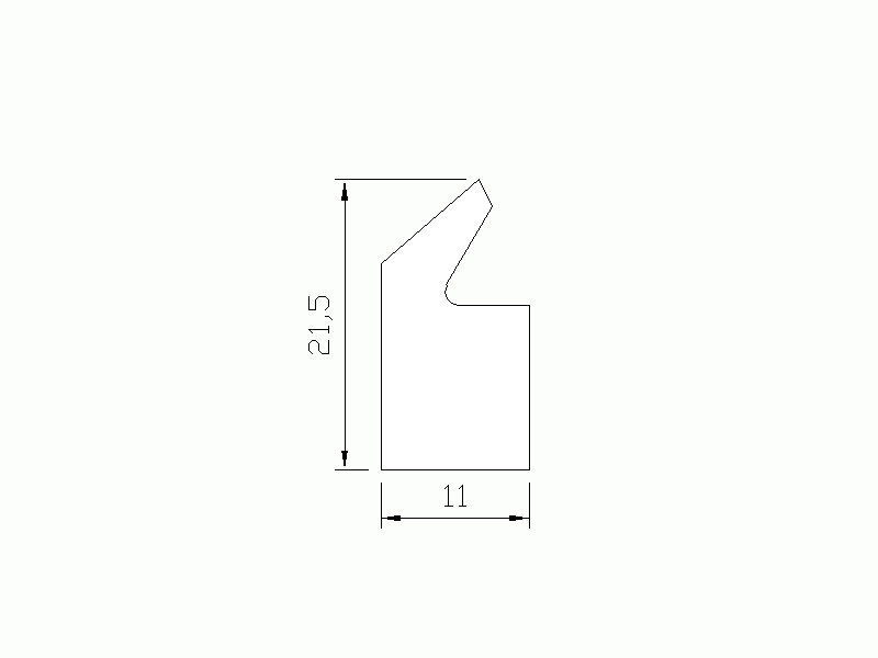 Perfil de Silicona P252C - formato tipo Labiado - forma irregular