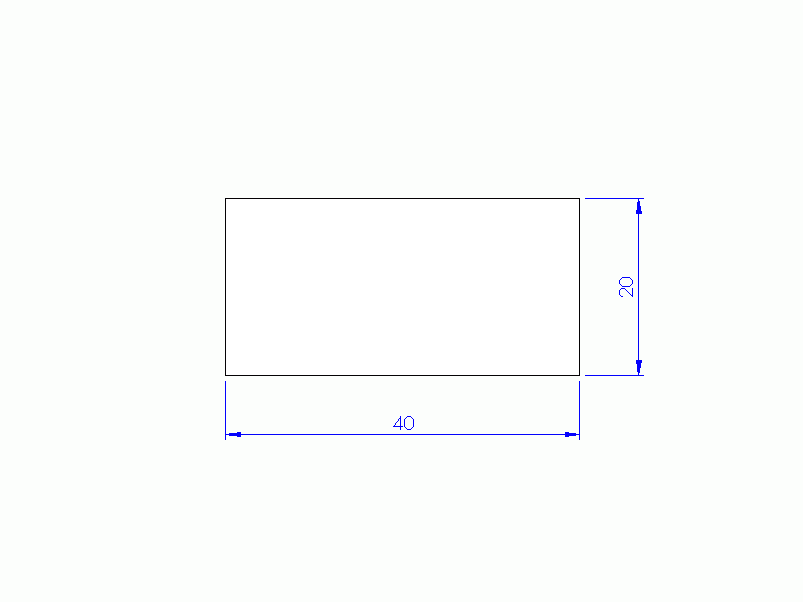 Perfil de Silicona P254020 - formato tipo Rectangulo - forma regular
