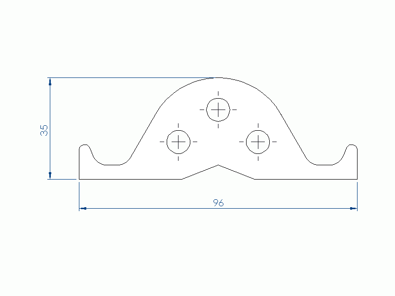 Perfil de Silicona P2554P - formato tipo Cuernos - forma irregular