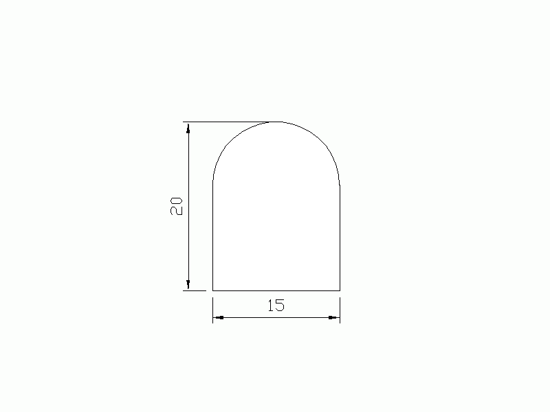 Perfil de Silicona P2565C - formato tipo D - forma irregular