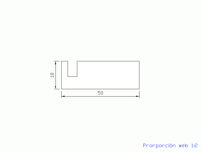 Perfil de Silicona P2575B - formato tipo U - forma irregular