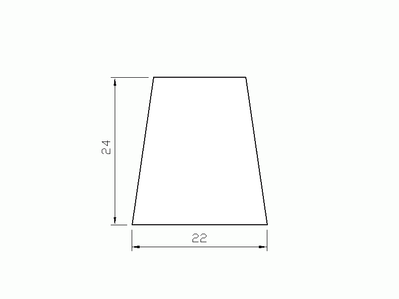 Perfil de Silicona P2621A - formato tipo Trapecio - forma irregular