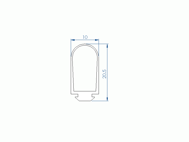 Perfil de Silicona P2666A - formato tipo Lampara - forma irregular