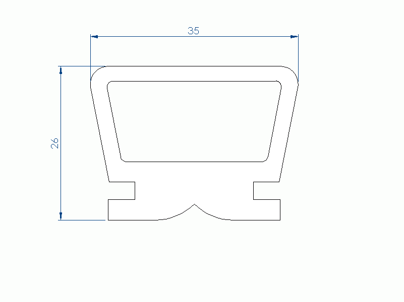 Perfil de Silicona P2688B - formato tipo Lampara - forma irregular