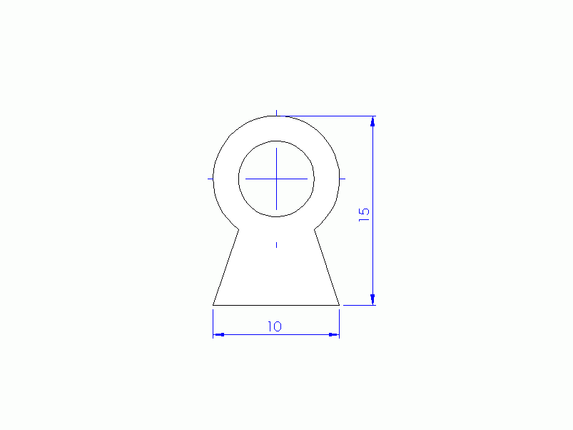 Perfil de Silicona P2688C - formato tipo D - forma irregular