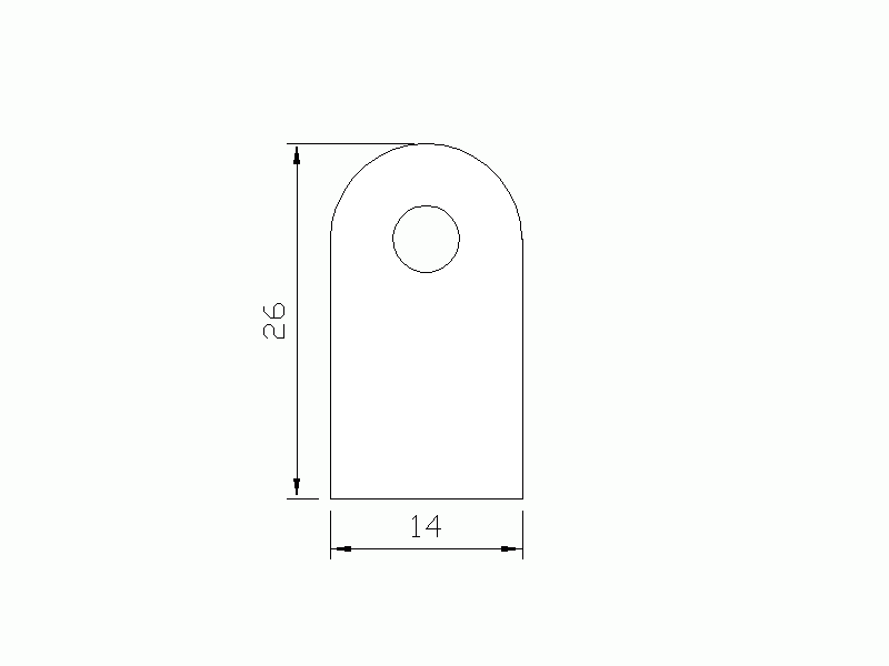 Perfil de Silicona P268A - formato tipo D - forma irregular