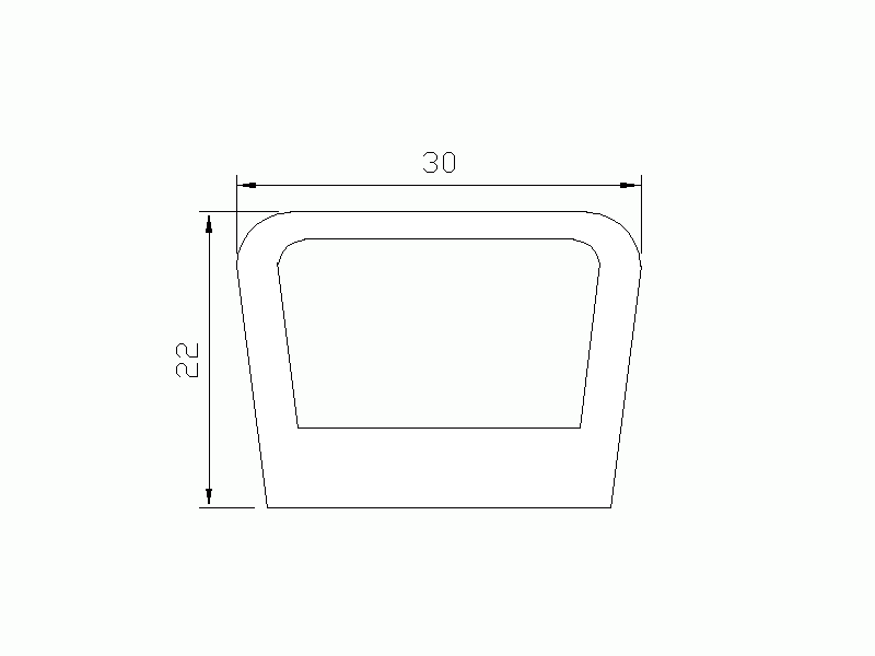 Perfil de Silicona P268AC - formato tipo D - forma irregular