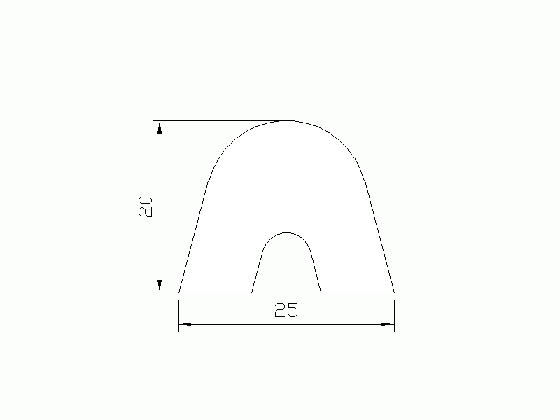 Perfil de Silicona P268AG - formato tipo D - forma irregular