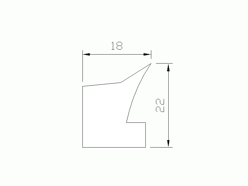 Perfil de Silicona P268AI - formato tipo Labiado - forma irregular