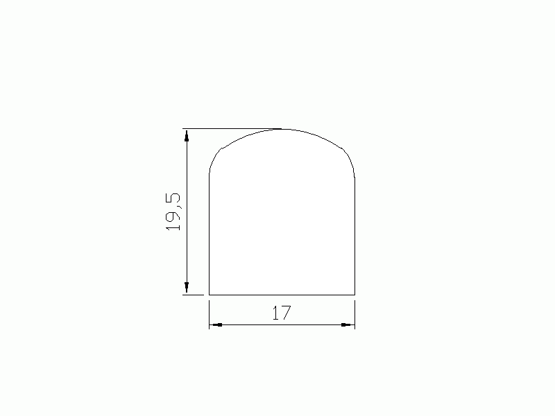 Perfil de Silicona P268BA - formato tipo D - forma irregular