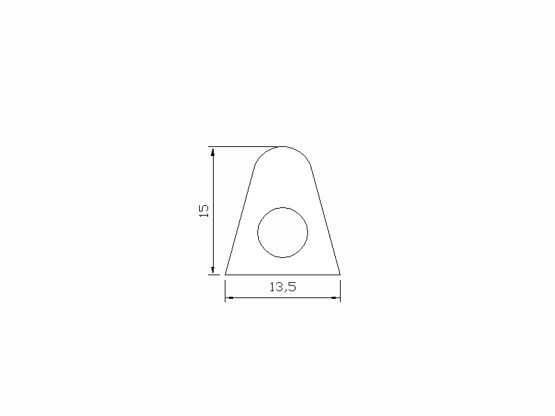 Perfil de Silicona P268BU - formato tipo D - forma irregular