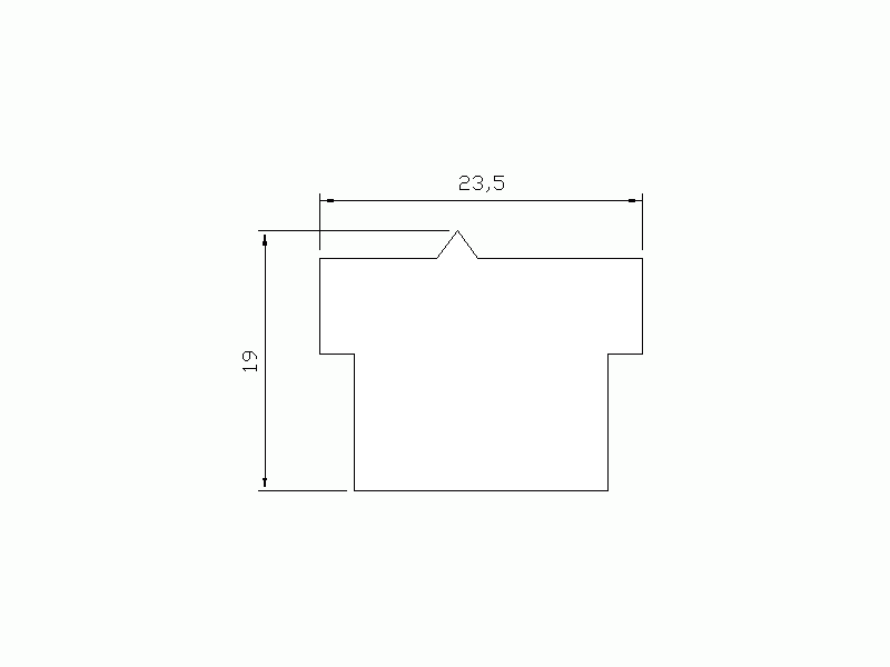 Perfil de Silicona P268BZ - formato tipo T - forma irregular