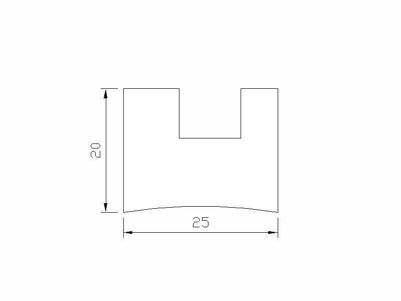 Perfil de Silicona P268CA - formato tipo U - forma irregular