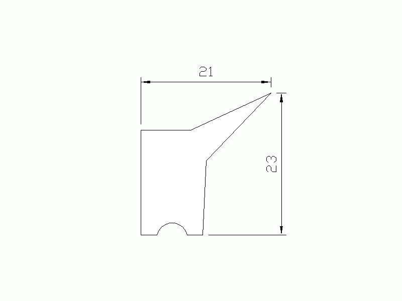 Perfil de Silicona P268CI - formato tipo Labiado - forma irregular