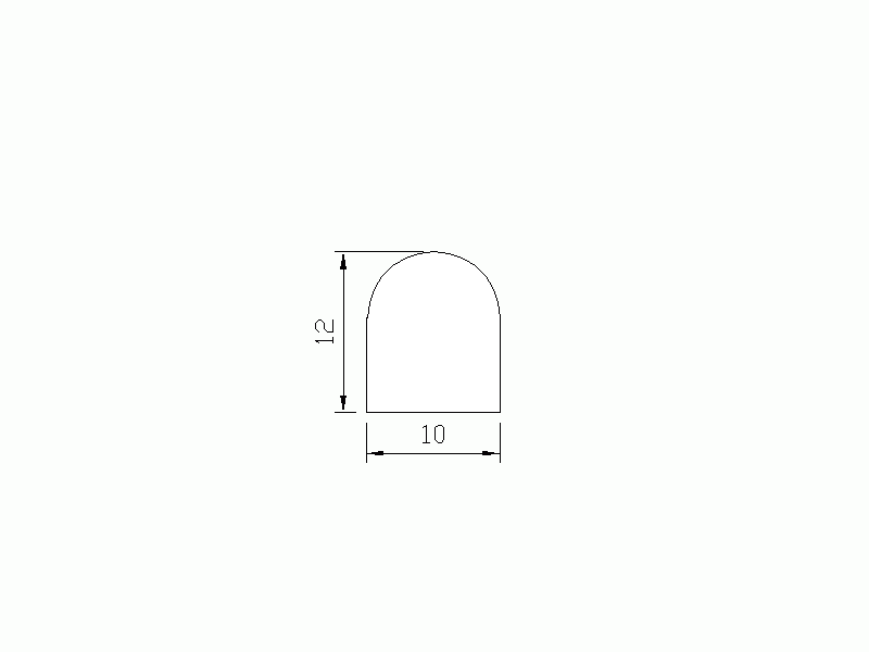 Perfil de Silicona P268CL - formato tipo D - forma irregular