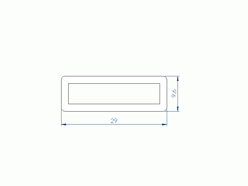 Perfil de Silicona P268CZ - formato tipo Rectangulo - forma regular