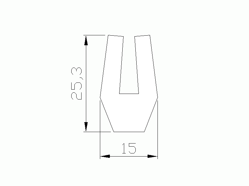 Perfil de Silicona P268DA - formato tipo U - forma irregular