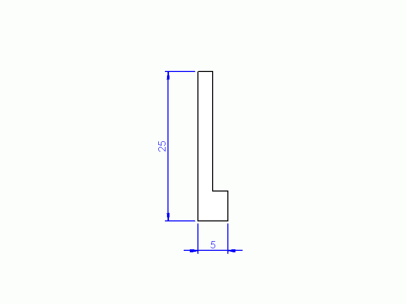 Perfil de Silicona P268DR - formato tipo L - forma irregular