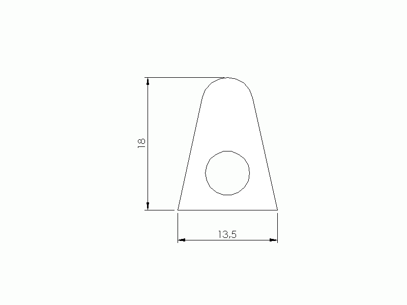 Perfil de Silicona P268DS - formato tipo D - forma irregular