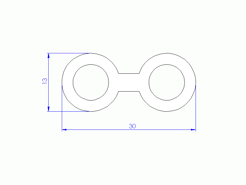 Perfil de Silicona P268DT - formato tipo Forma anteojos - forma irregular