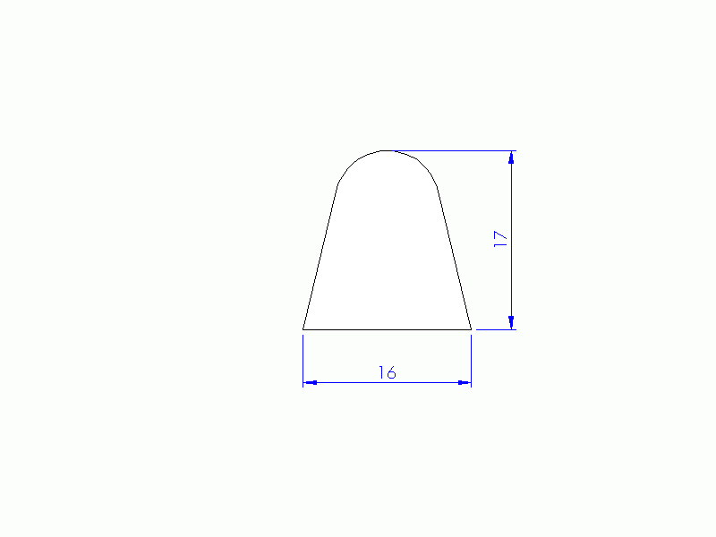 Perfil de Silicona P268DW - formato tipo D - forma irregular