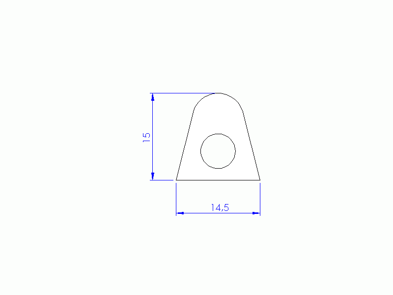 Perfil de Silicona P268DX - formato tipo D - forma irregular