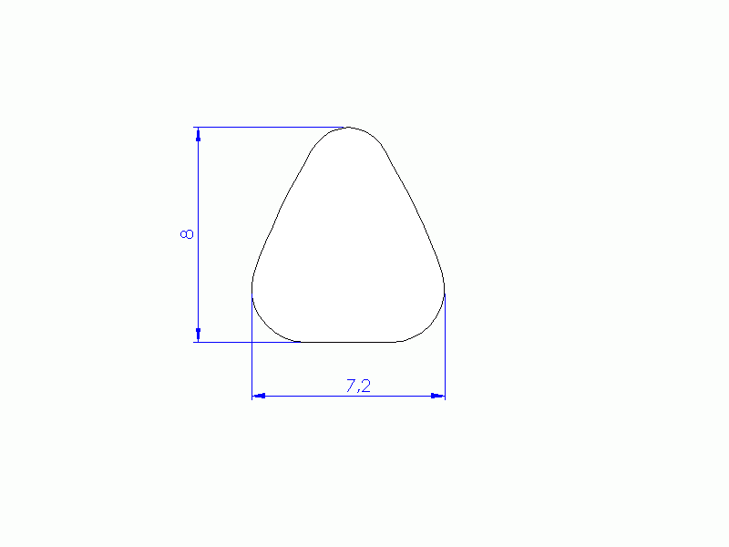 Perfil de Silicona P268EB - formato tipo D - forma irregular