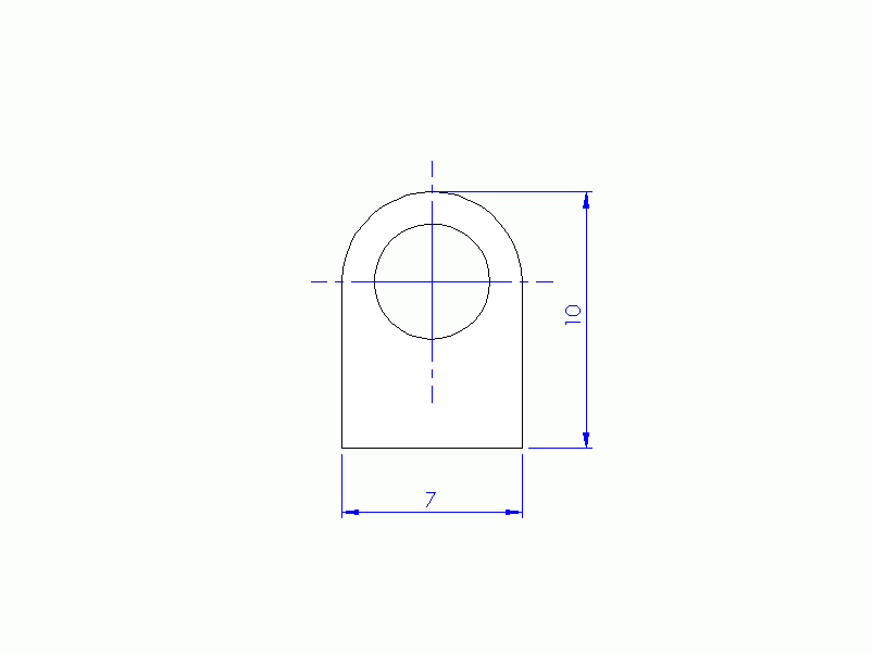 Perfil de Silicona P268EJ - formato tipo D - forma irregular