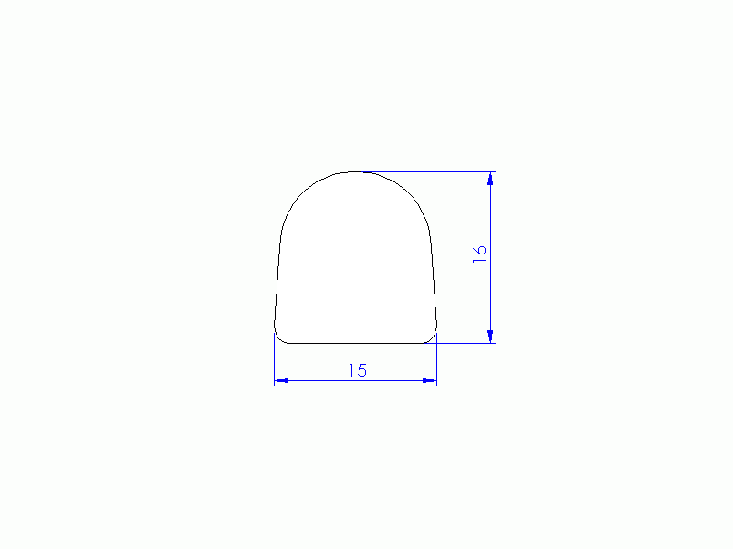 Perfil de Silicona P268EK - formato tipo D - forma irregular