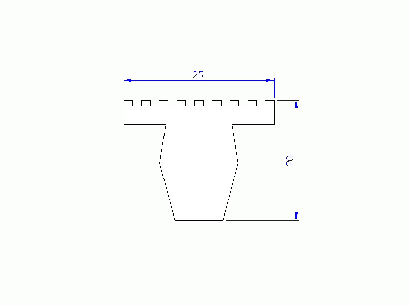 Perfil de Silicona P268EN - formato tipo T - forma irregular