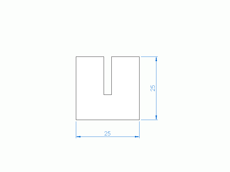 Perfil de Silicona P268EQ - formato tipo U - forma irregular