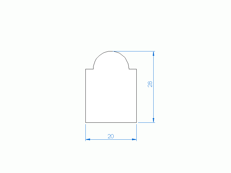 Perfil de Silicona P268ES - formato tipo D - forma irregular