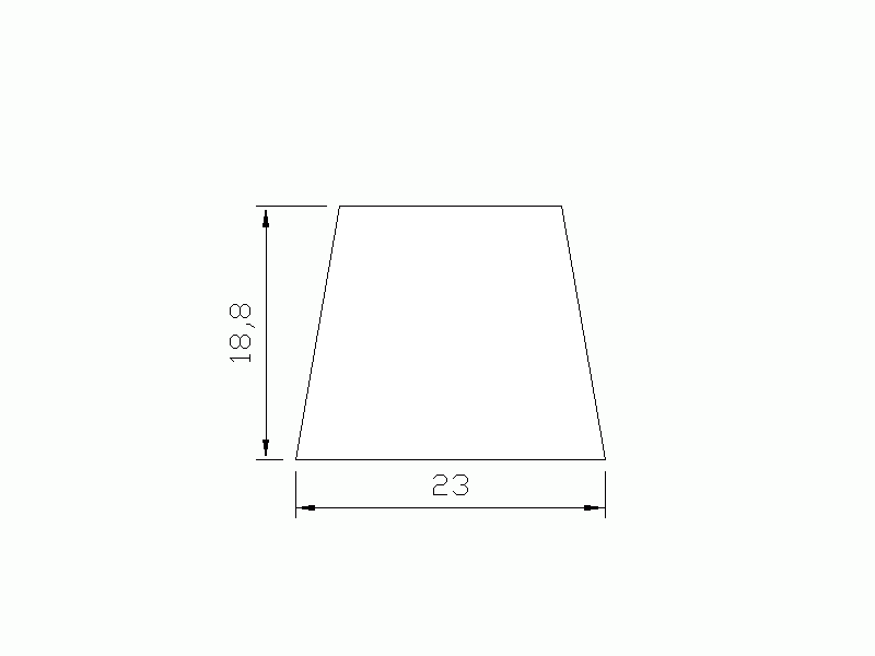 Perfil de Silicona P268F - formato tipo Trapecio - forma irregular