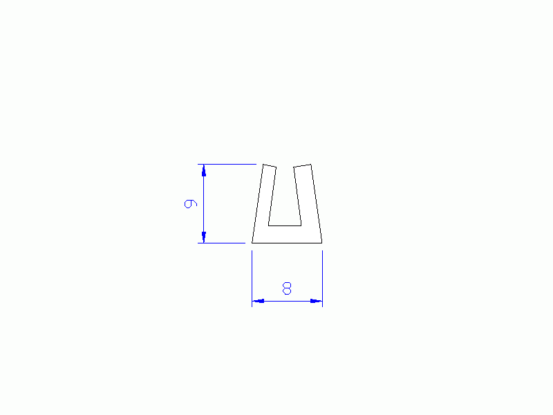 Perfil de Silicona P268G - formato tipo U - forma irregular