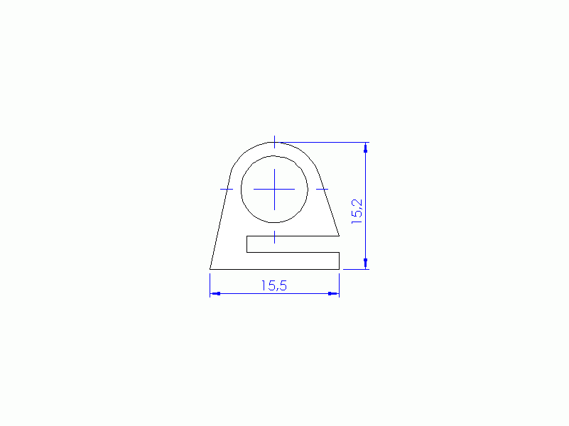 Perfil de Silicona P268HI - formato tipo e - forma irregular