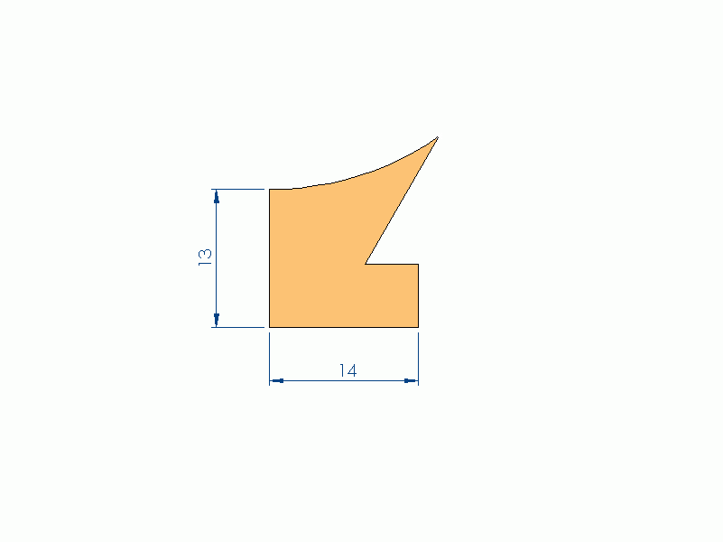 Perfil de Silicona P268LQ - formato tipo Labiado - forma irregular