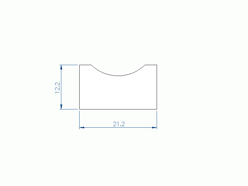 Perfil de Silicona P268LR - formato tipo U - forma irregular