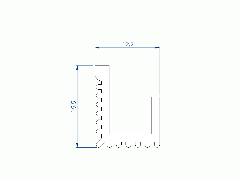 Perfil de Silicona P268NU - formato tipo L - forma irregular