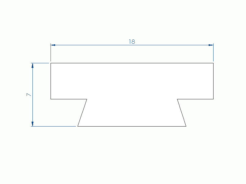 Perfil de Silicona P268OE - formato tipo T - forma irregular